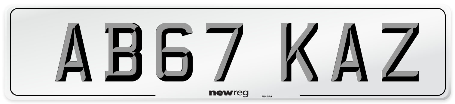 AB67 KAZ Number Plate from New Reg